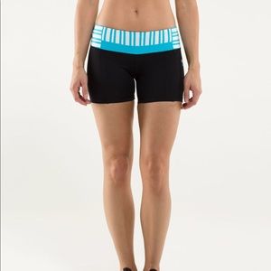 Lululemon fast track shorts blue stripe waist